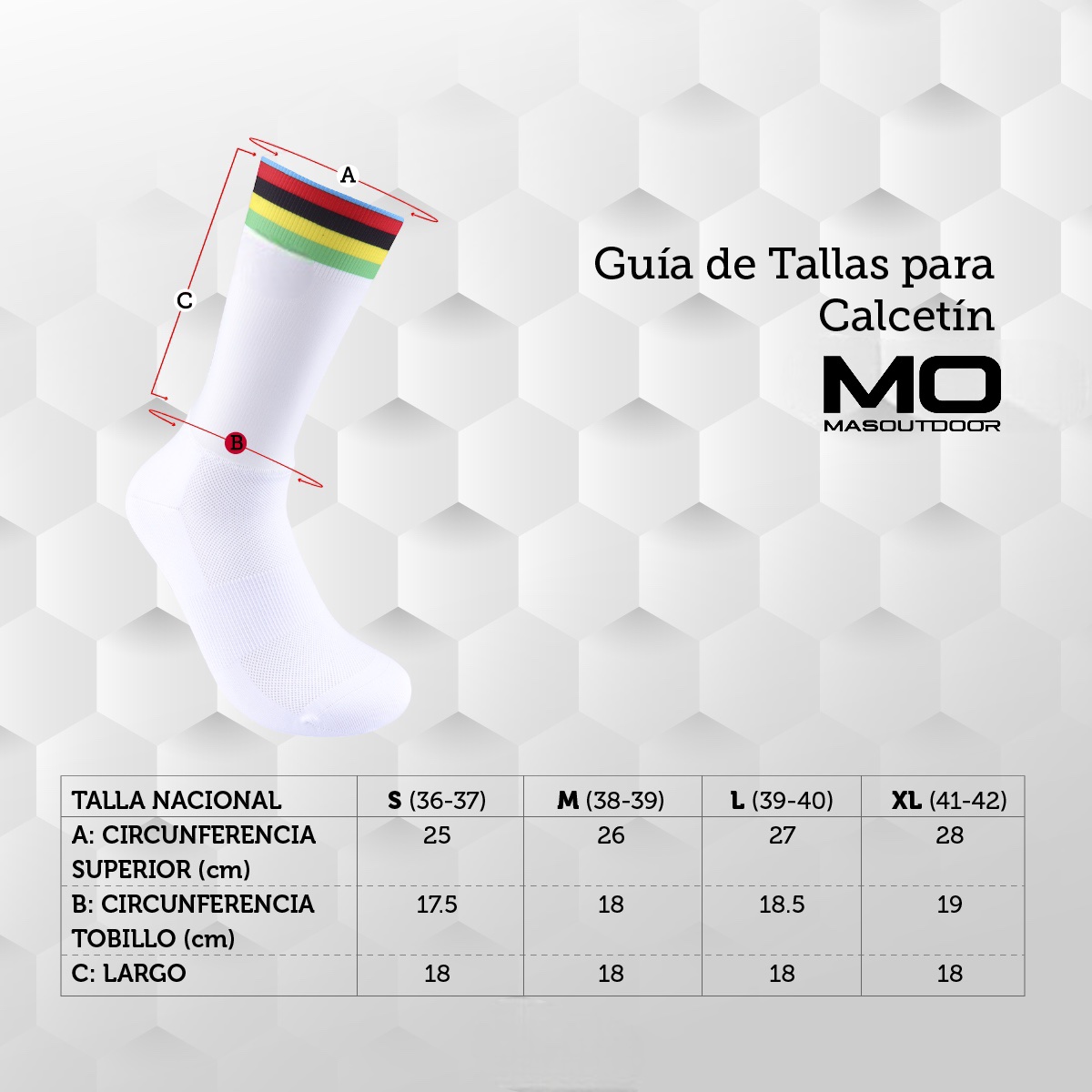 Calcetín Ciclismo Blanco PRO - Imagen 5