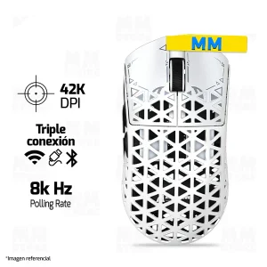 MOUSE ATTACK SHARK R5 ULTRA CARBON | INALAMBRICO | 8,000 Hz | 42,000 DPI | BLANCO