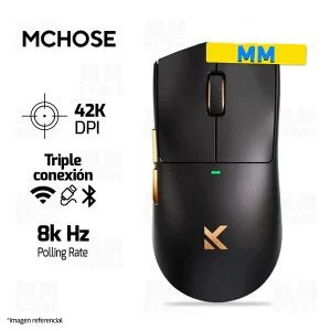 MOUSE 8K MCHOSE K7 ULTRA | BASE DE CARGA | INALAMBRICO | 8000 Hz | NEGRO
